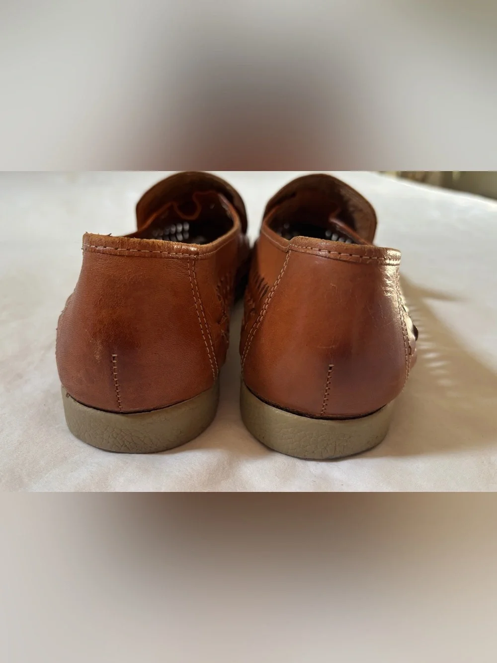 Pano Fino Huarache Leather Loafers Brown Slip On Men’s US 12 Est